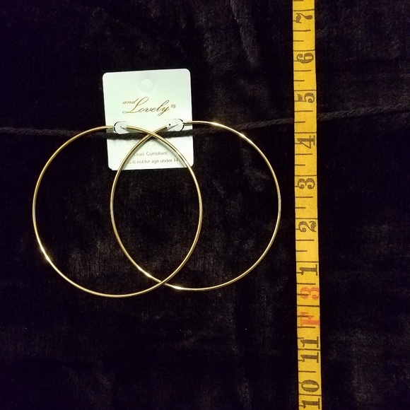 Large Gold Hoop Earrings - Picture 2 of 3